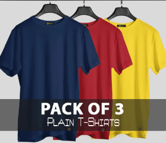 Basic Plane T-Shirts for Men – Pack of 3
