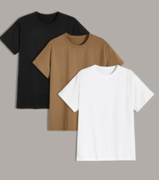 Basic Plane T-Shirts for Men – Pack of 3
