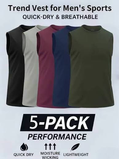 Pack of 5 Sleeveless Shirts