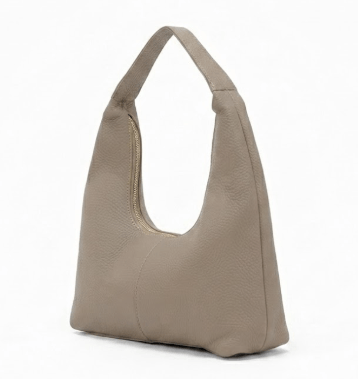 Beige Hobo Shoulder Bag with premium PU leather finish