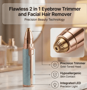 Flawless 18K Gold Facial Hair Trimmer