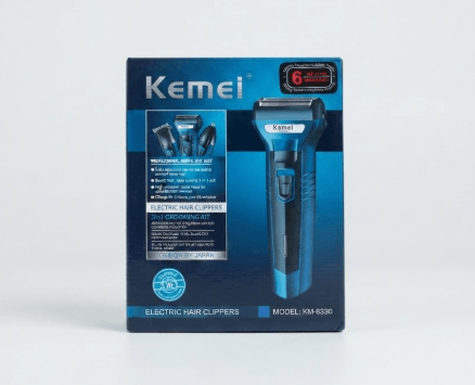 Kemei KM-6330 3-in-1 Hair Clipper with adjustable temperature control and ceramic plates