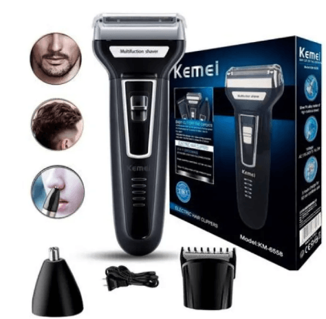 Kemei KM-6330 3-in-1 Hair Clipper with adjustable temperature control and ceramic plates