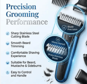 Kemei KM-6332 3-in-1 Grooming Kit with adjustable temperature control and ceramic plates