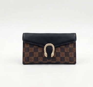 Luxury Monogram Long Clutch for women with premium PU leather finish