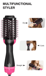 Q.Star One-Step Hot Air Hair Styler with adjustable temperature control and ceramic plates.