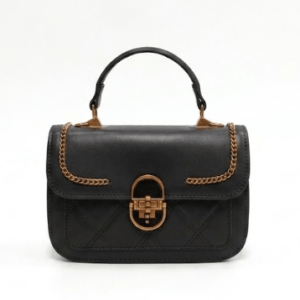 Quilted Leather Crossbody Flap Bag for women with elegant chain strap
