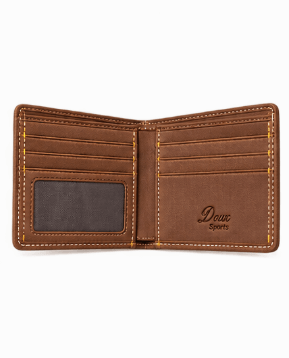 Classic Doux Sports Men's Brown Leather Wallet