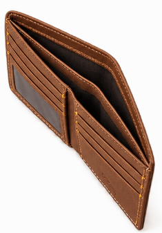 Classic Doux Sports Men's Brown Leather Wallet