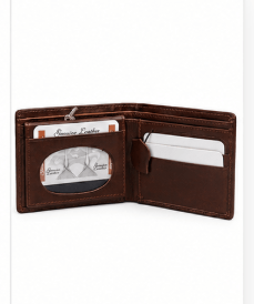 Genuine Leather Men's Bifold Wallet – Brown