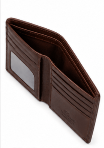 Genuine Leather Men's Bifold Wallet – Brown