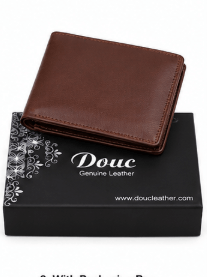 Genuine Leather Men's Bifold Wallet – Brown