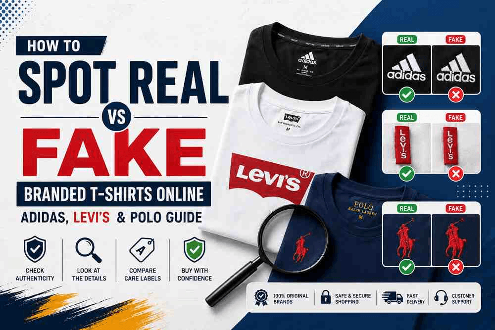How to Spot Real vs Fake Branded T-Shirts Online (Adidas, Levi's & Polo Guide)