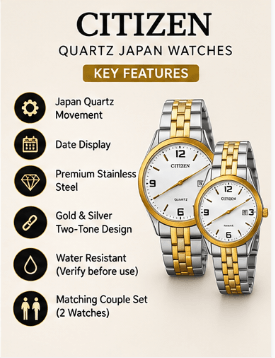 Pack of 2 Citizen Quartz Japan Watches in Pakistan
